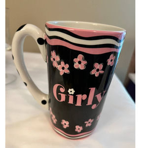 By Ganz‎ Girly Mug Black & Pink 6"